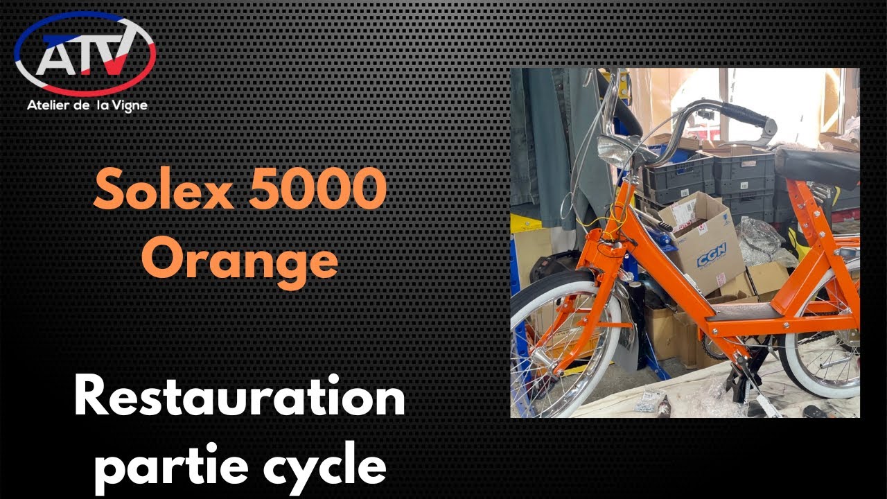 Solex 5000 orange : restau partie cycle