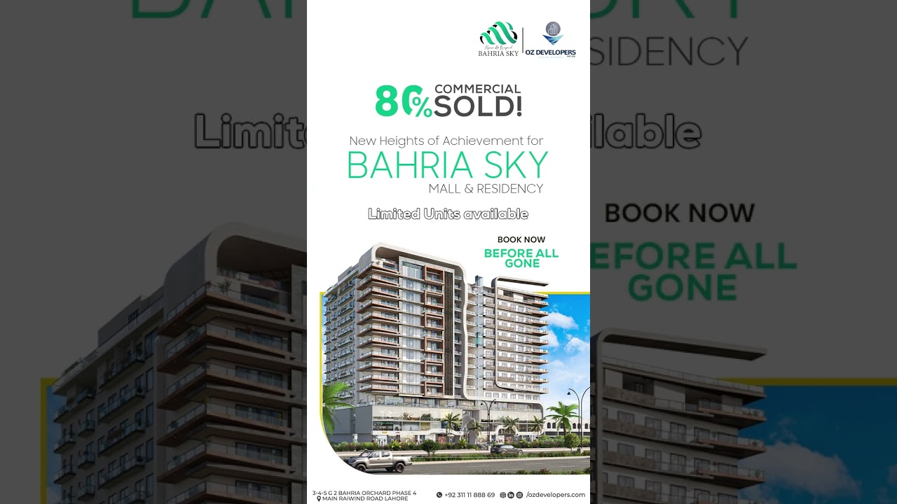 Bahria Sky: 80% Commercial Sold Out! Limited Units Available - Book Now!