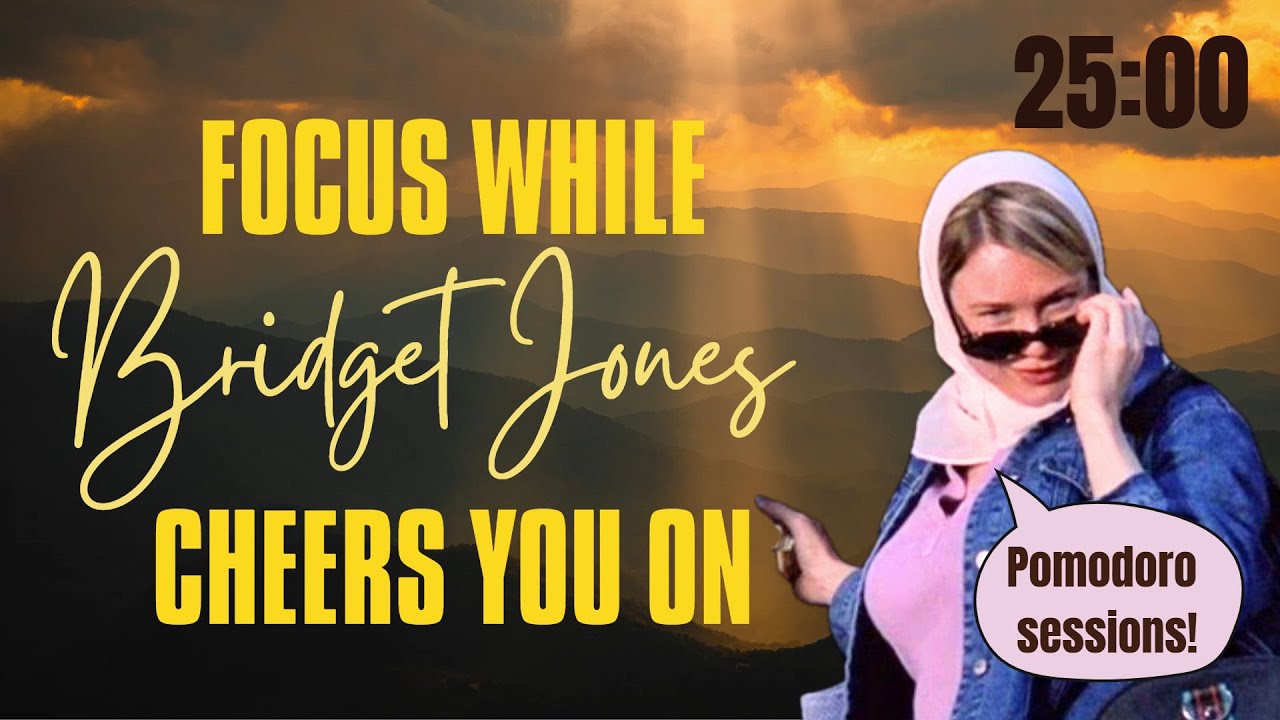Study with Bridget Jones (AI)💞 |POSITIVE AFFIRMATIONS| 25/5 Pomodoro • Rainy Vibes & Keyboard
