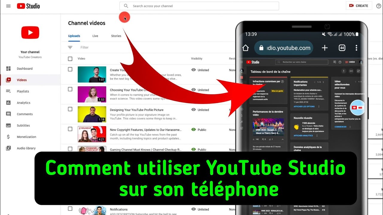 How to use YouTube Studio on my phone
