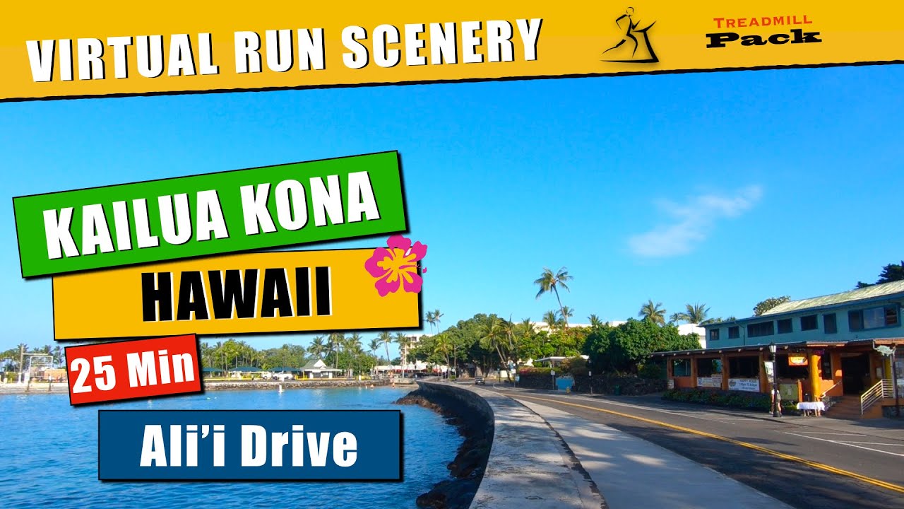 Kailua Kona Ali'i Drive Hawaii | 25 min | 5K / 3M | POV Virtual Treadmill Run