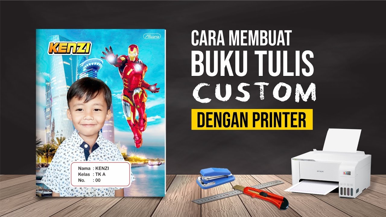 Buku Tulis Custom | Tutorial Desain dan cetak