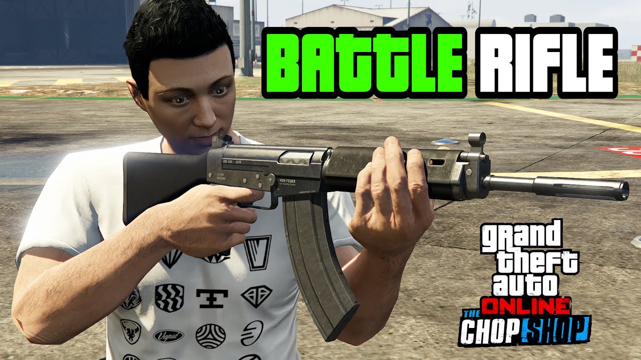 GTA 5 — Тестирование нового оружия — Обзор BATTLE RIFLE (DLC The Chop Shop)