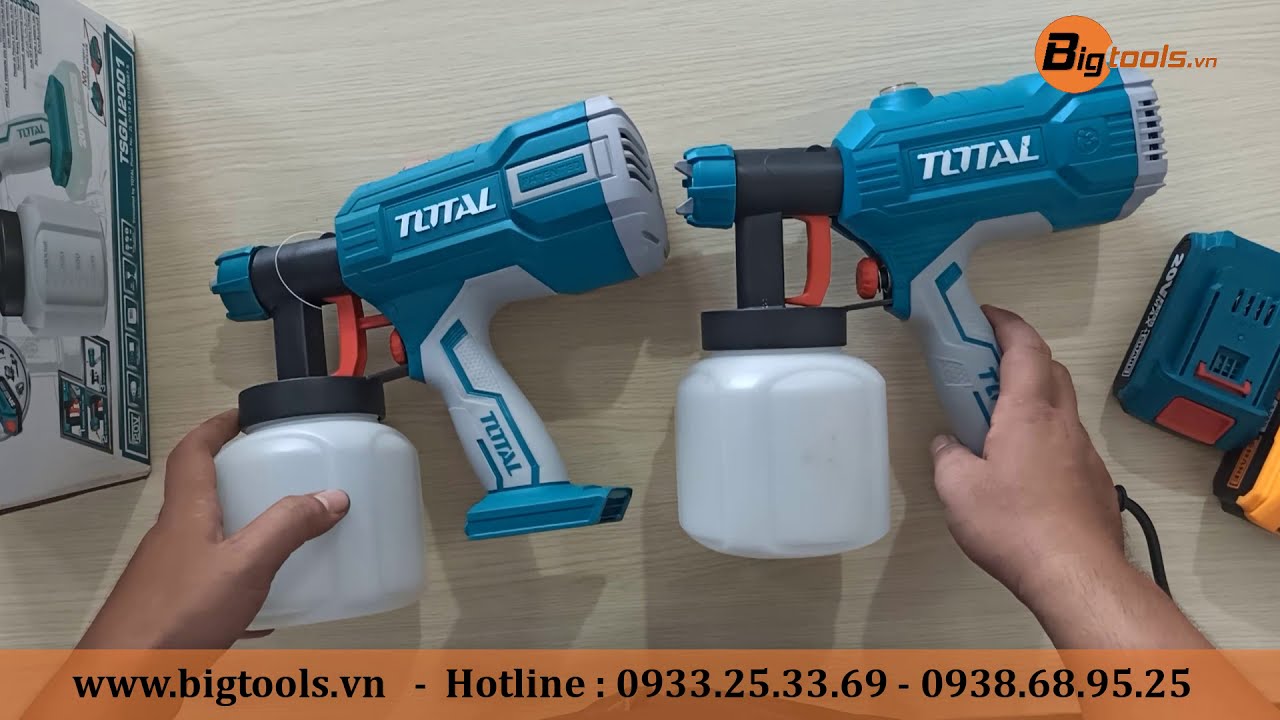 Nên chọn phun sơn dùng Pin TSGLI2001 hay dùng điện TT3506 của hãng Total - Bigtools.vn