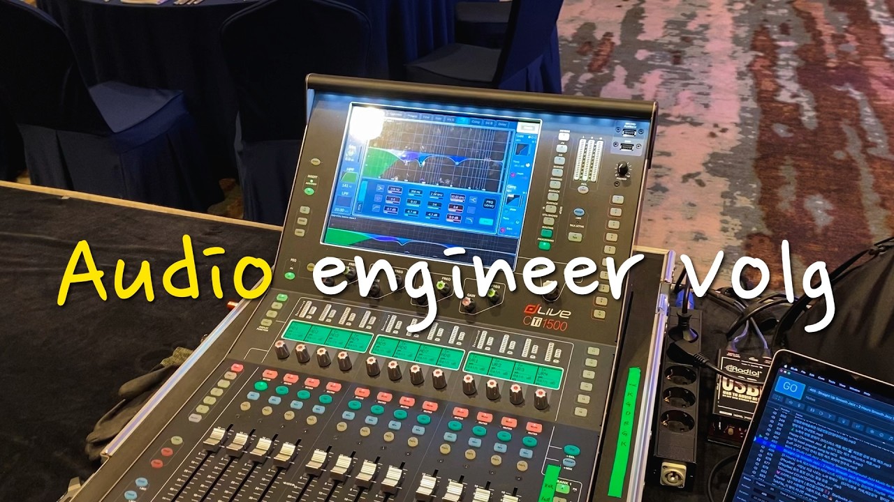 호텔 행사 음향엔지니어 브이로그, 음향렌탈, 중계렌탈 dLive cti1500, K-array KRX802