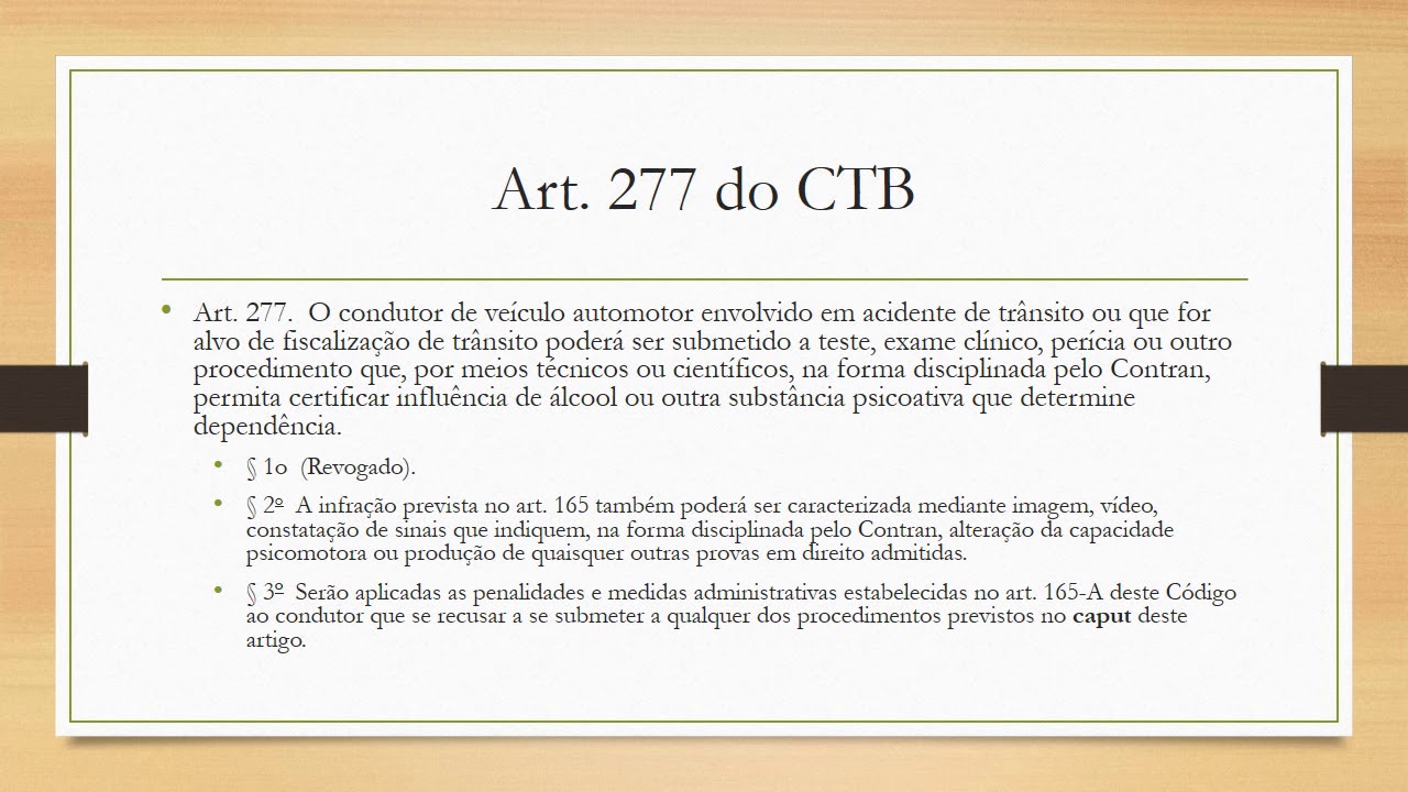 CTB   álcool e direção