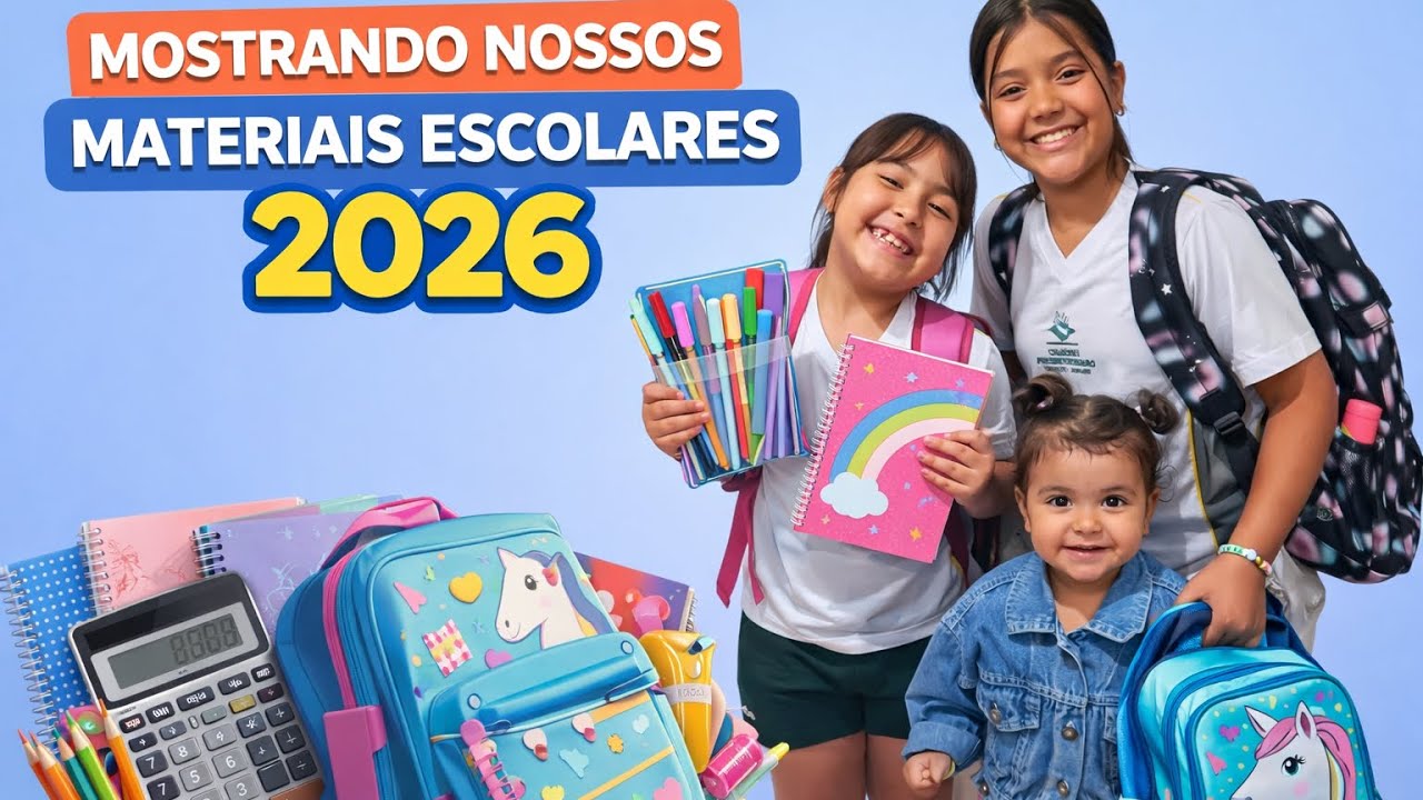Mostrando nossos materiais escolares 2026 🌸💖”teve briga ?”