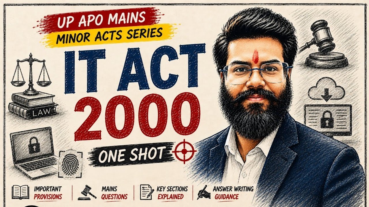 IT Act 2000 One Shot 🔥 | UP APO Mains 16 Minor Acts Series