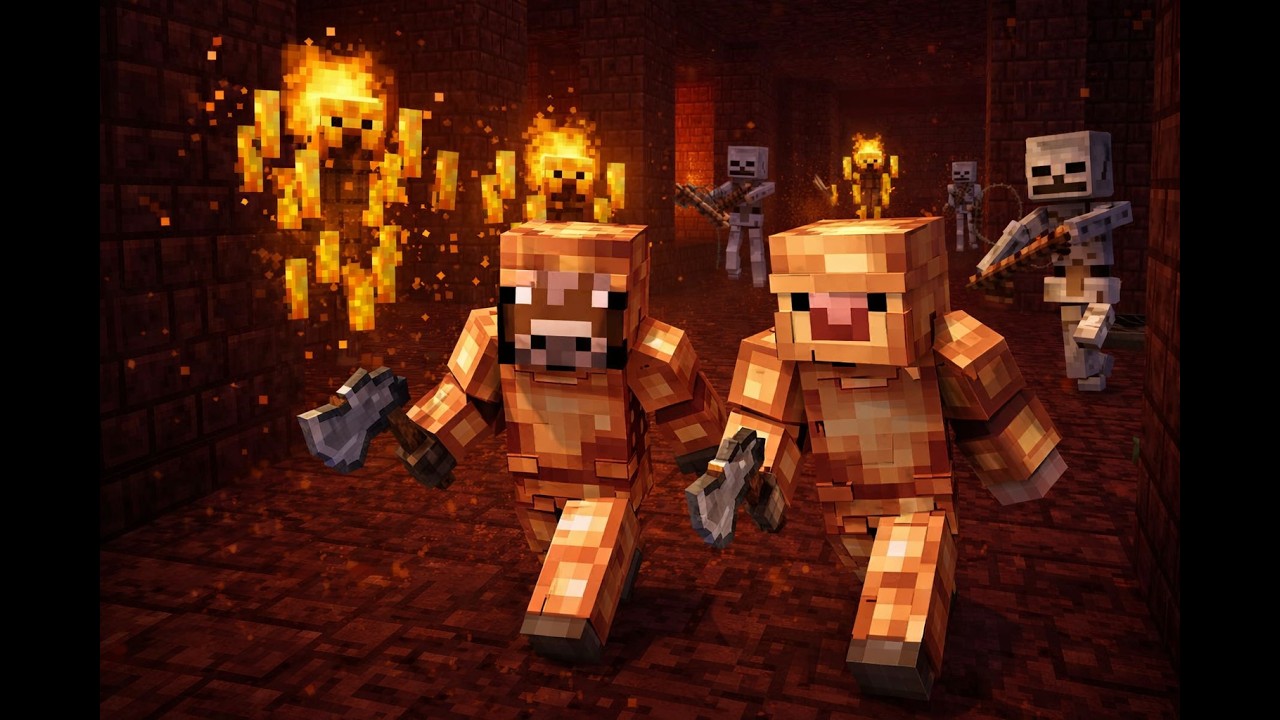 Two idiots share an inventory in Minecraft.