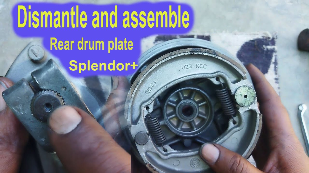 how to dismantle and assemble parts rear drum plate splendor+ | BikeDissection | DeepakKumar