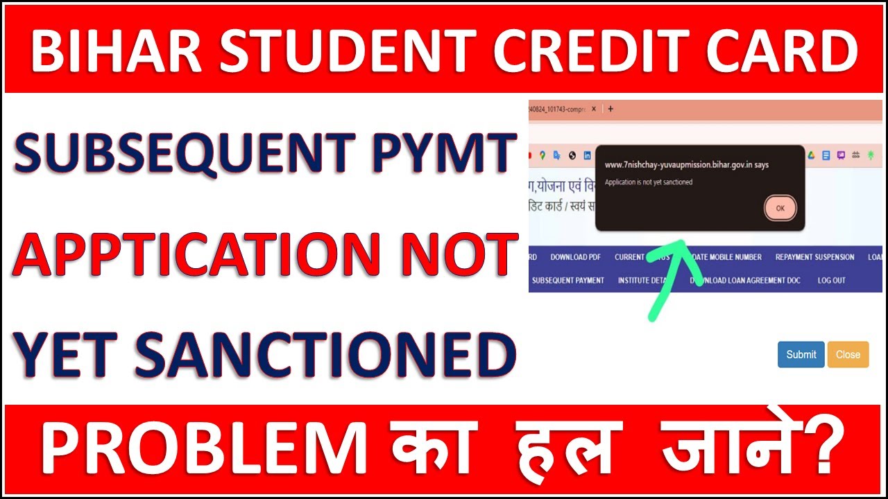 BSCC Subsequent Payment Application Not Yet Sanctioned -BSCC Application Not yet Sanctioned Solution