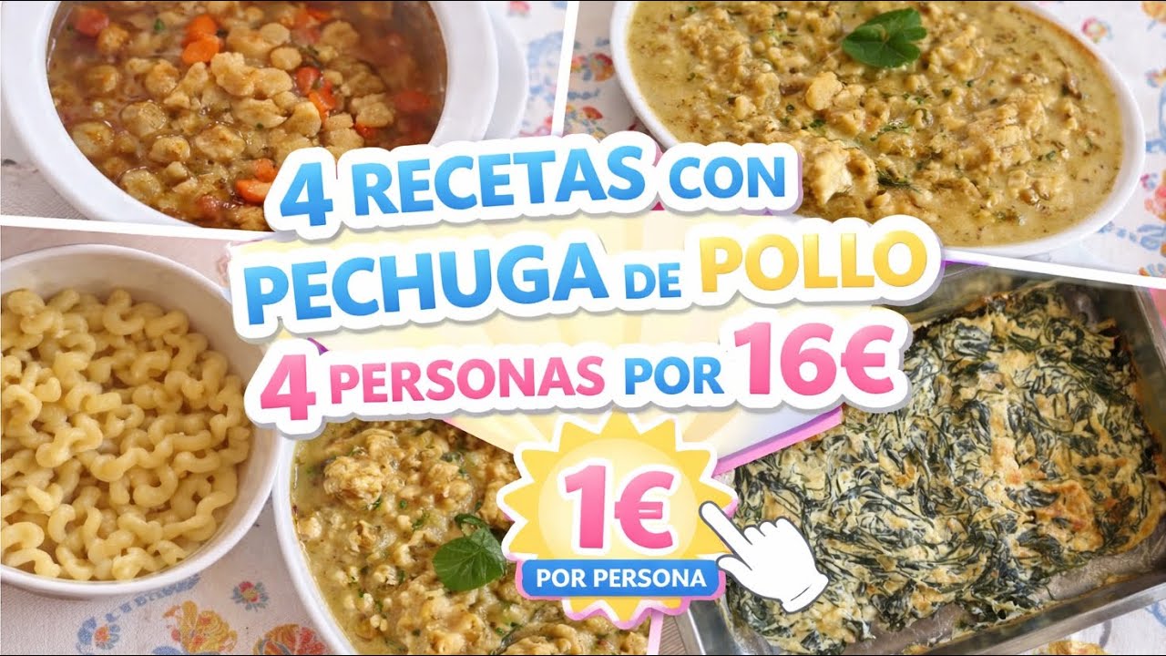 Comemos por 1&euro; por PERSONA. RECETAS CON PECHUGA DE POLLO F&aacute;ciles, R&aacute;pidas y Baratas👈🏻😉