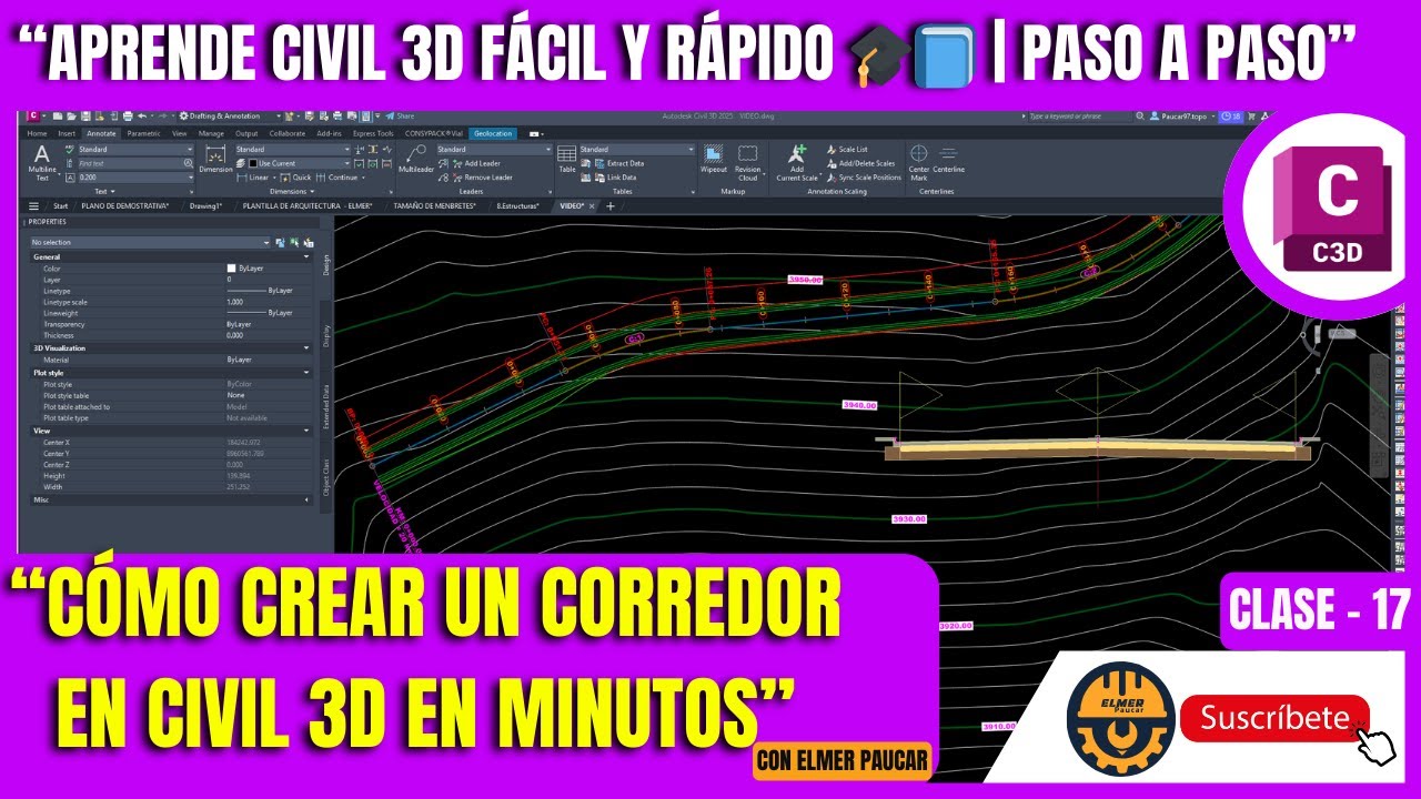 CÓMO CREAR UN CORREDOR EN CIVIL 3D EN MINUTOS 🚀