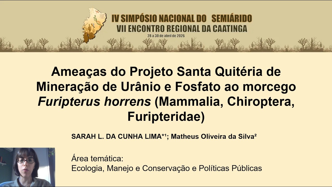 Amea&ccedil;as do Projeto Santa Quit&eacute;ria de Minera&ccedil;&atilde;o de Ur&acirc;nio e Fosfato ao morcego Furipterus horrens