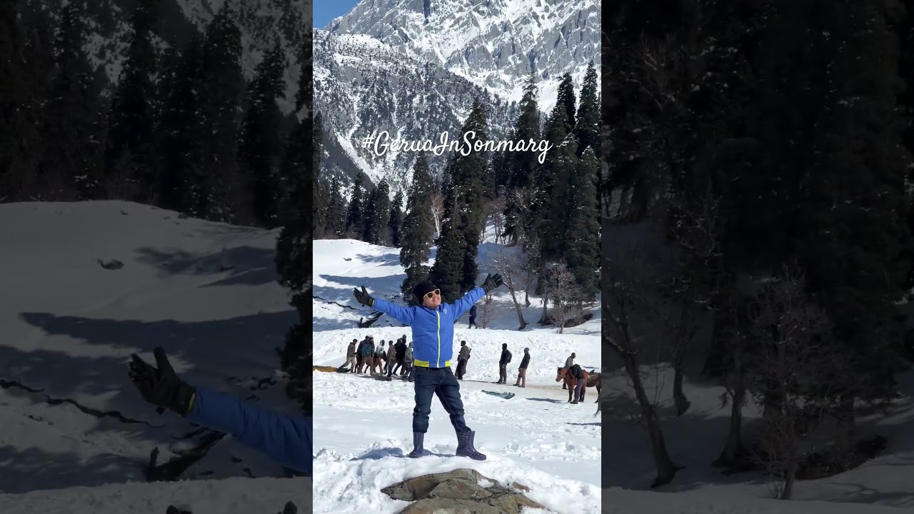 Gerua on Snow Covered Mountain in Sonmarg, Kashmir #snowcovered #kashmir #sonmarg #trending #reels
