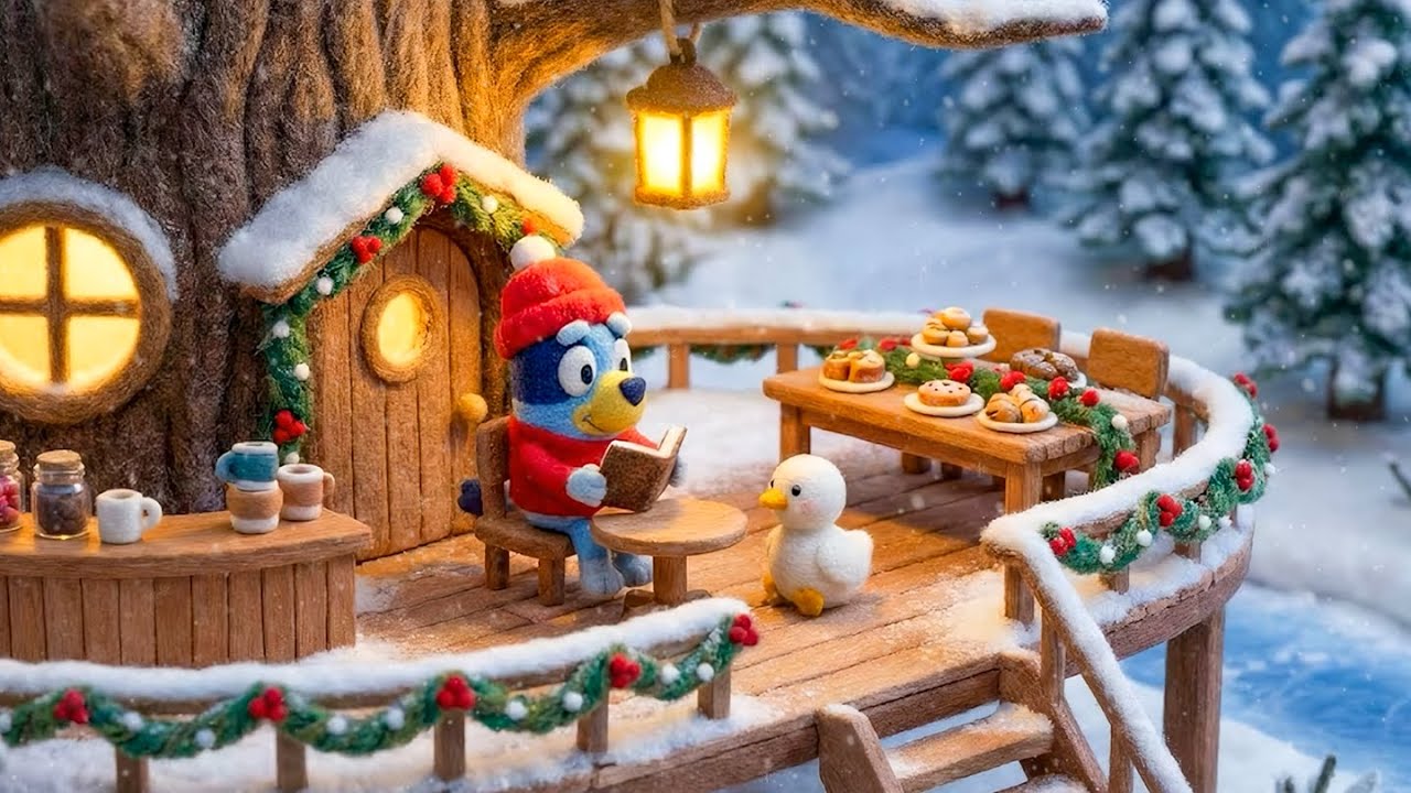 Bluey’s Winter Coffee Time ❄️  Warm Lofi Beats, Snowfall Outside & Soft Lights | Relax & Focus ✨