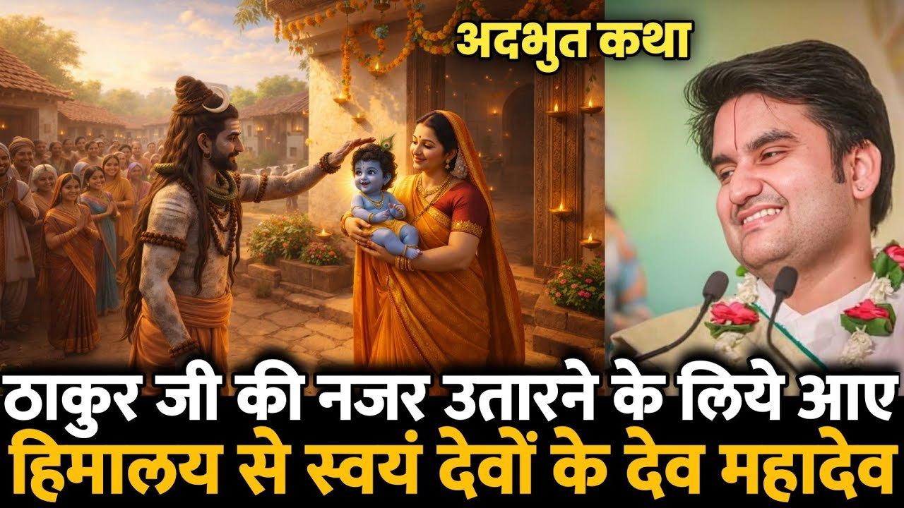 ठाकुर जी की नजर💥 उतारने के लिये आए ⛰हिमालय से स्वयं देवों के देव महादेव♥️ | Indresh ji Katha 