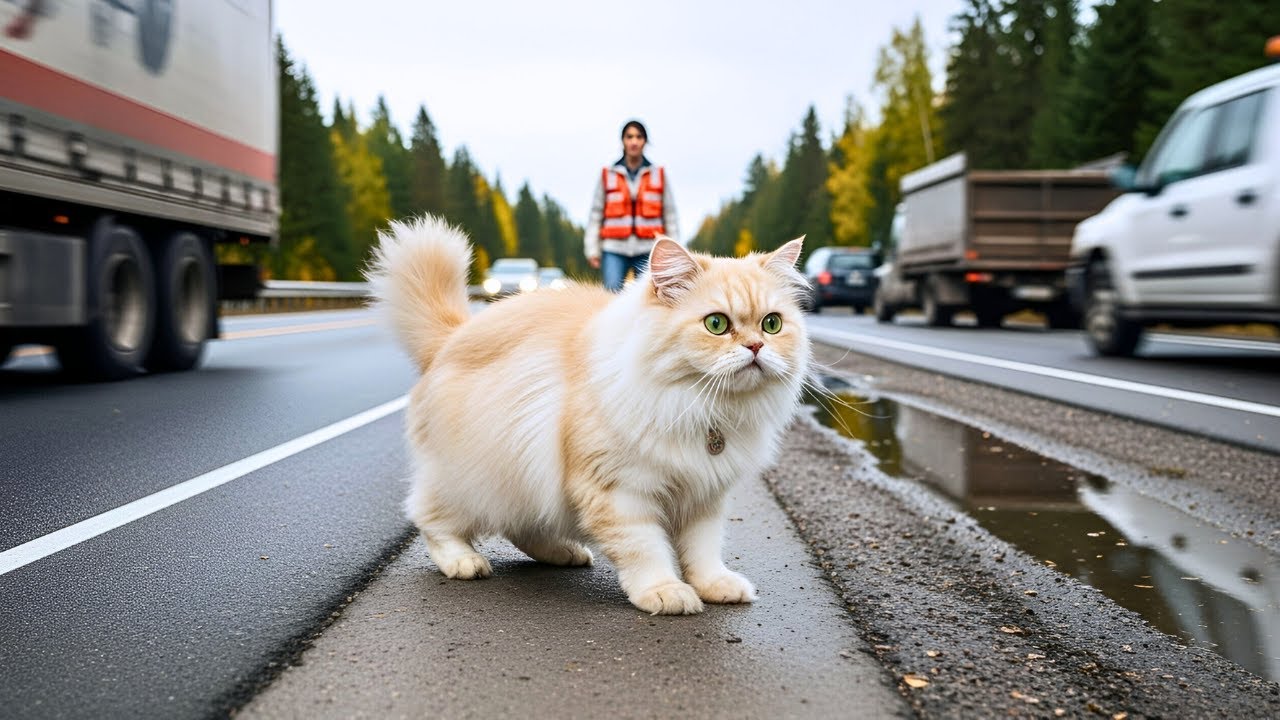 Persian Cat Crying for Help on Busy Highway — Emotional Rescue in Canada