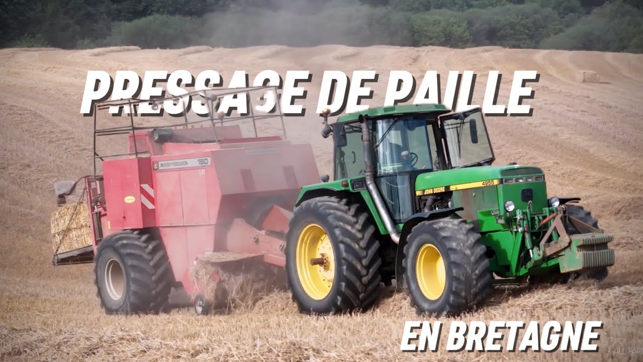 💨PRESSAGE DE PAILLE EN CENTRE BRETAGNE 🥵🔊JOHN DEERE 4955 AU BIG BALLER