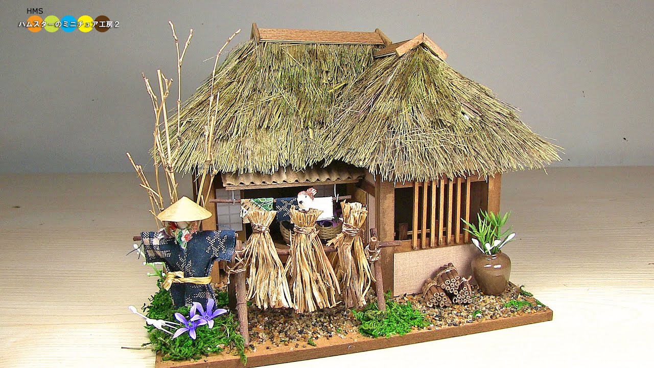 Billy Miniature Tono Thatched Roof House Kit　ミニチュアキット 遠野の曲り家作り