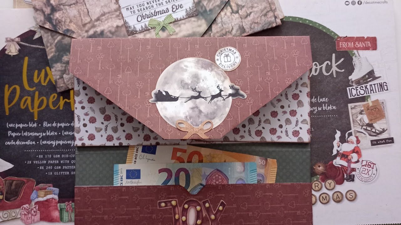 ✨TUTO NOËL POCHETTE CARTE CADEAU/BILLET 100% ACTION FACILE ✨#cadeau #christmas