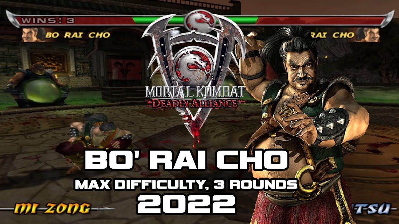 Mortal Kombat Deadly Alliance 2022 (PS2): Bo' Rai Cho on Max, 3 Rounds