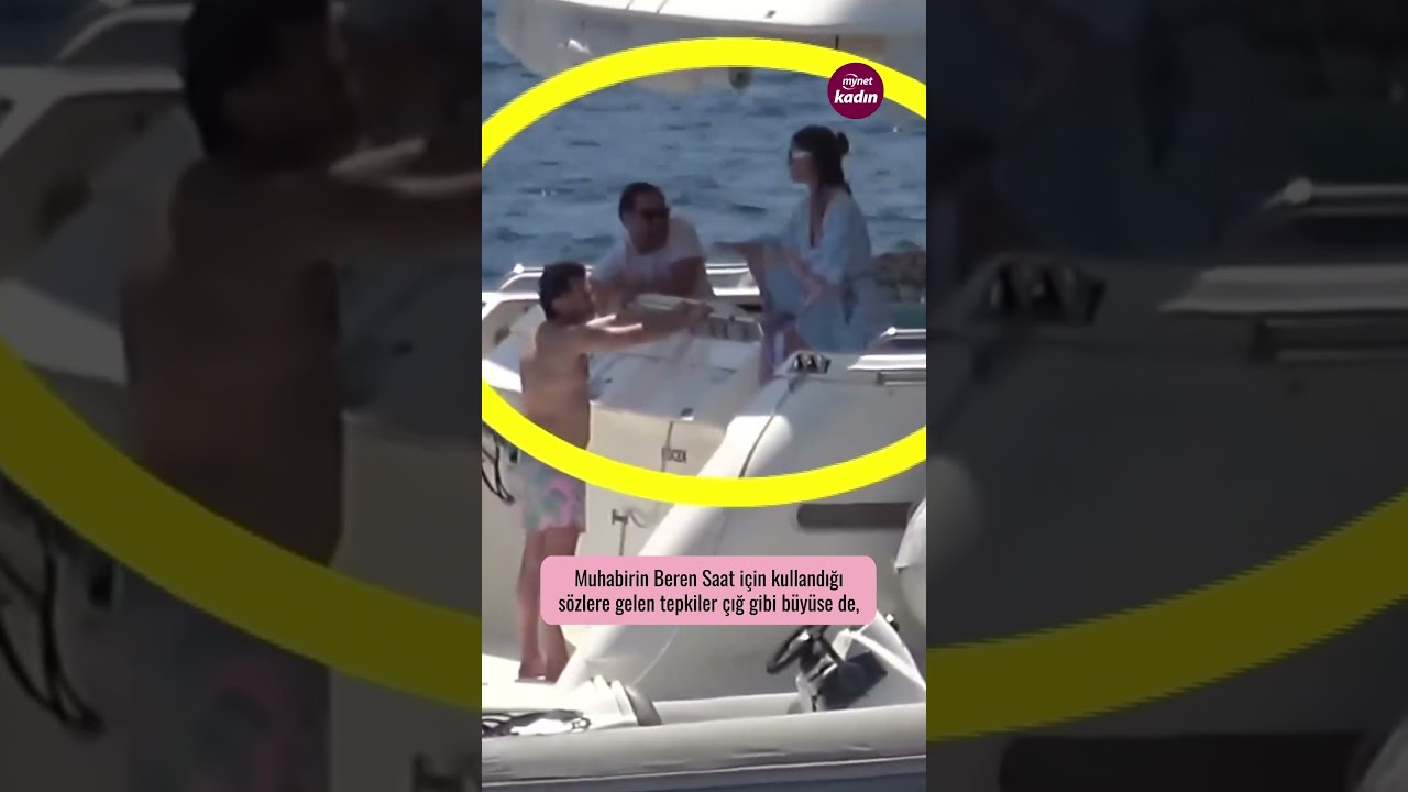 Beren Saat'in denize girdiği anları kaydeden magazincilerin s&ouml;zleri,  sosyal medyayı ayağa kaldırdı!