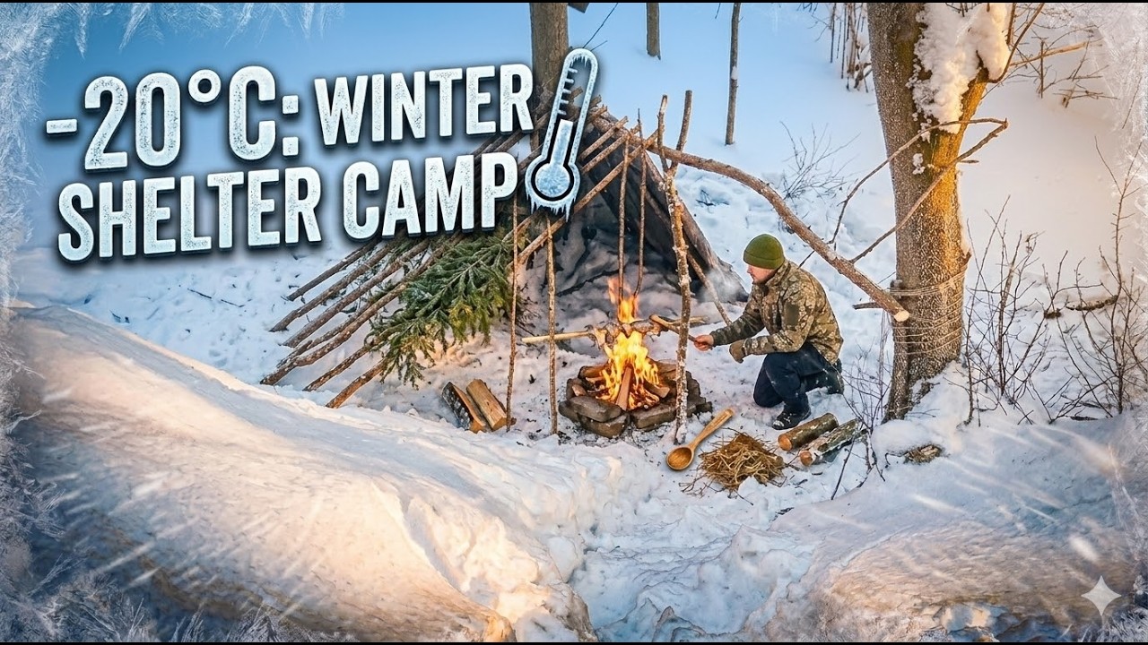 Survival in the Frozen Forest: No Tent, Just Wood and Fire