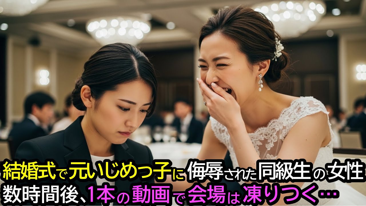 結婚式で元いじめっ子に侮辱された同級生の女性。数時間後、1本の動画に会場が凍りつく…