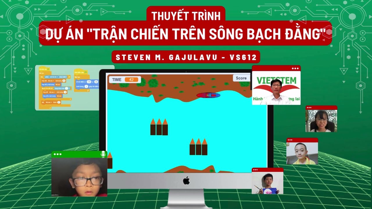Dự &aacute;n Trận Chiến Tr&ecirc;n S&ocirc;ng Bạch Đằng - Steven M. Gajulavu - Lớp học lập tr&igrave;nh Scratch VS612