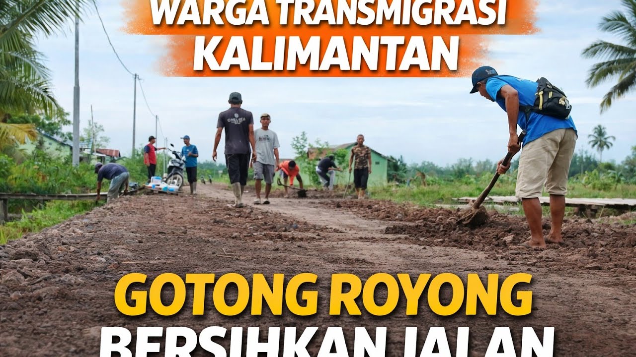 GOTONG ROYONG SEMPROT GULMA SEPANJANG JALAN,MENYONGSONG HARI RAYA IDUL FITRI,TRANSMIGRASI KALIMANTAN