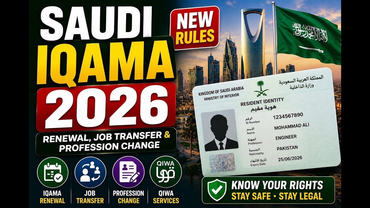 Saudi Arabia Iqama 2026 - Renewal, Job Transfer & Profession Change | Pakistanis Must Know