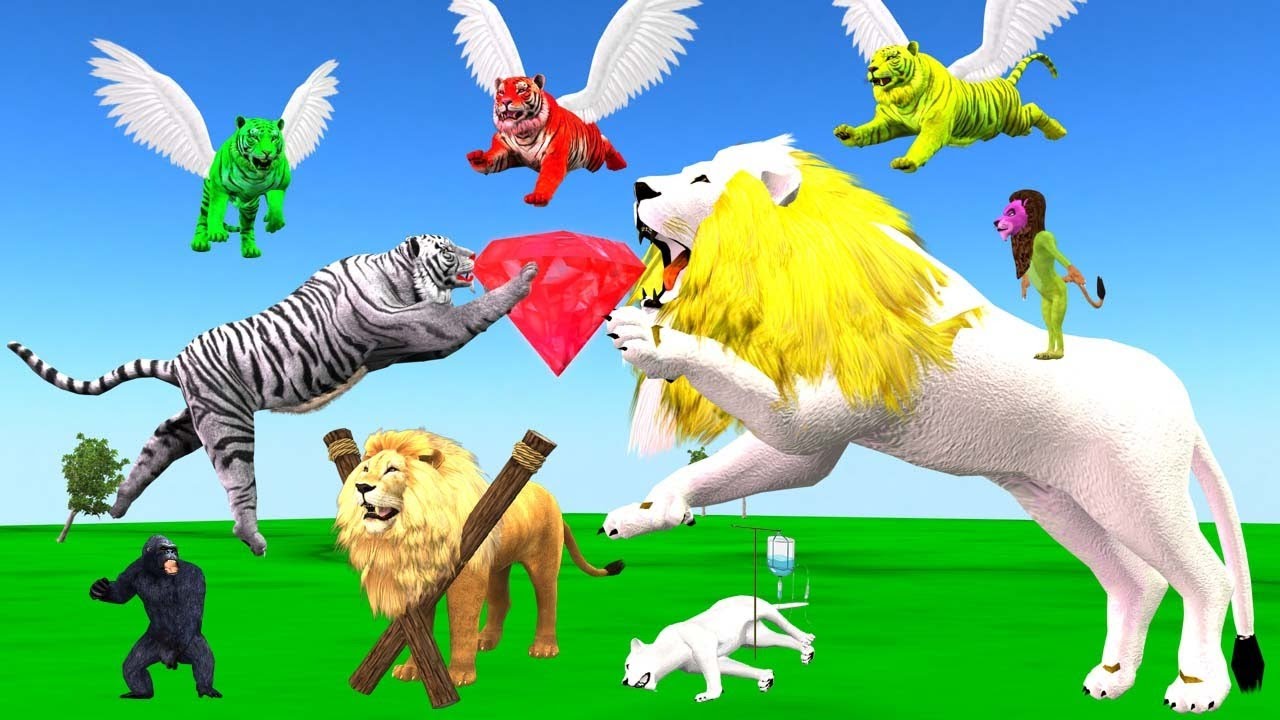 अनोखा शेर और रंगीन बाघ | RANGEEN PANKHO WALE BAGH | SHER WALA CARTOON | JUNGLE ANIMALS STORY.