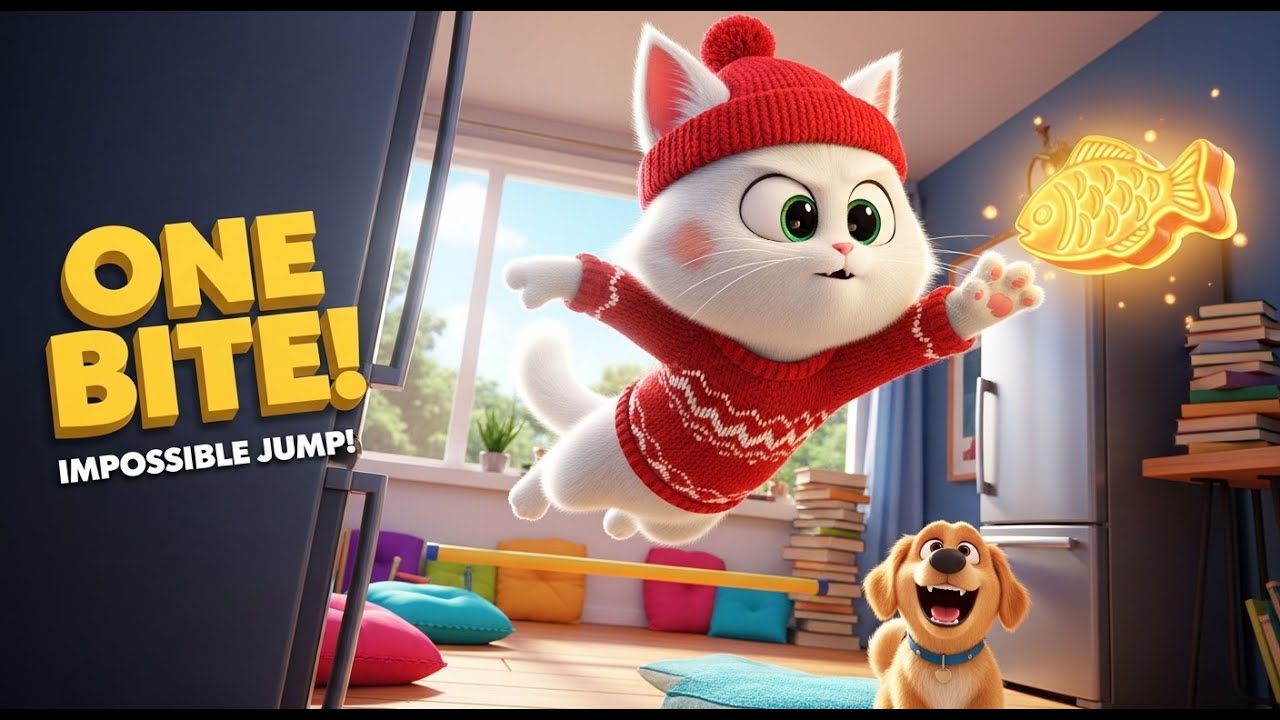 This Lazy White Cat Trained Parkour for ONE Bite of Fish Cake 😭🔥