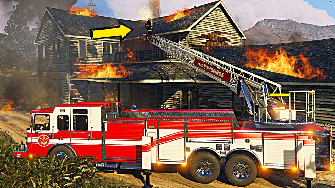 GTA V EMERGÊNCIA 24 HS  | CORPO DE BOMBEIROS COMBATE INCÊNDIO EM RESIDÊNCIA