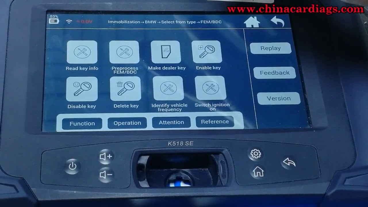 how to use lonsdor k518ise add key for bmw fem bdc