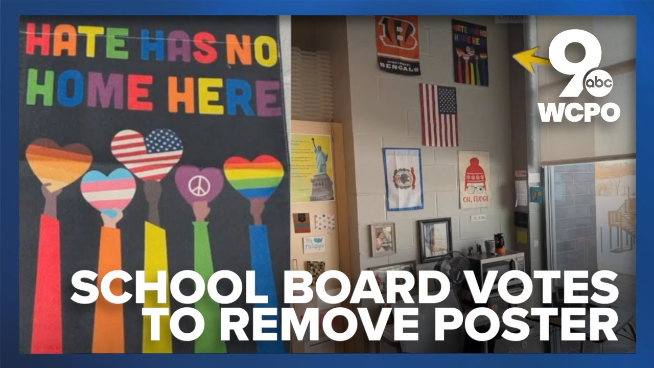 School board votes to remove 'Hate Has No Home Here' poster