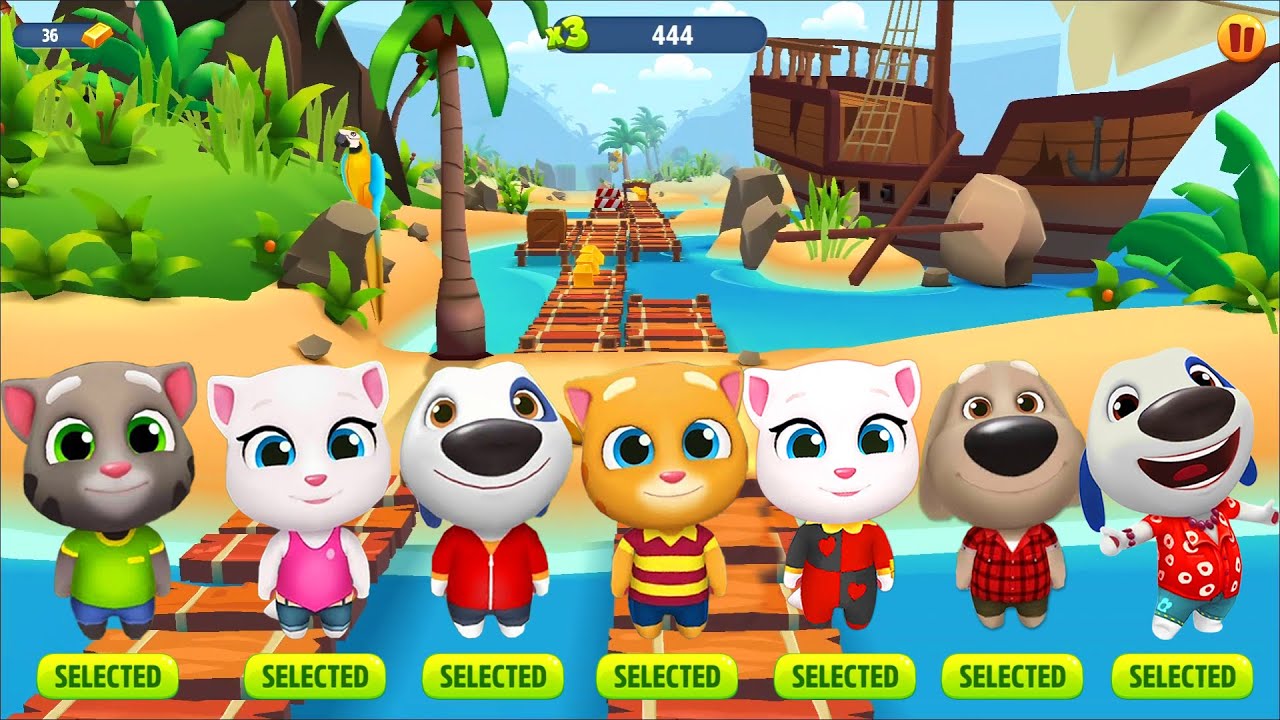 Talking Tom Gold Run Halloween Unlocking All Characters & Levels ~ Carnival Angela’s World Tour!