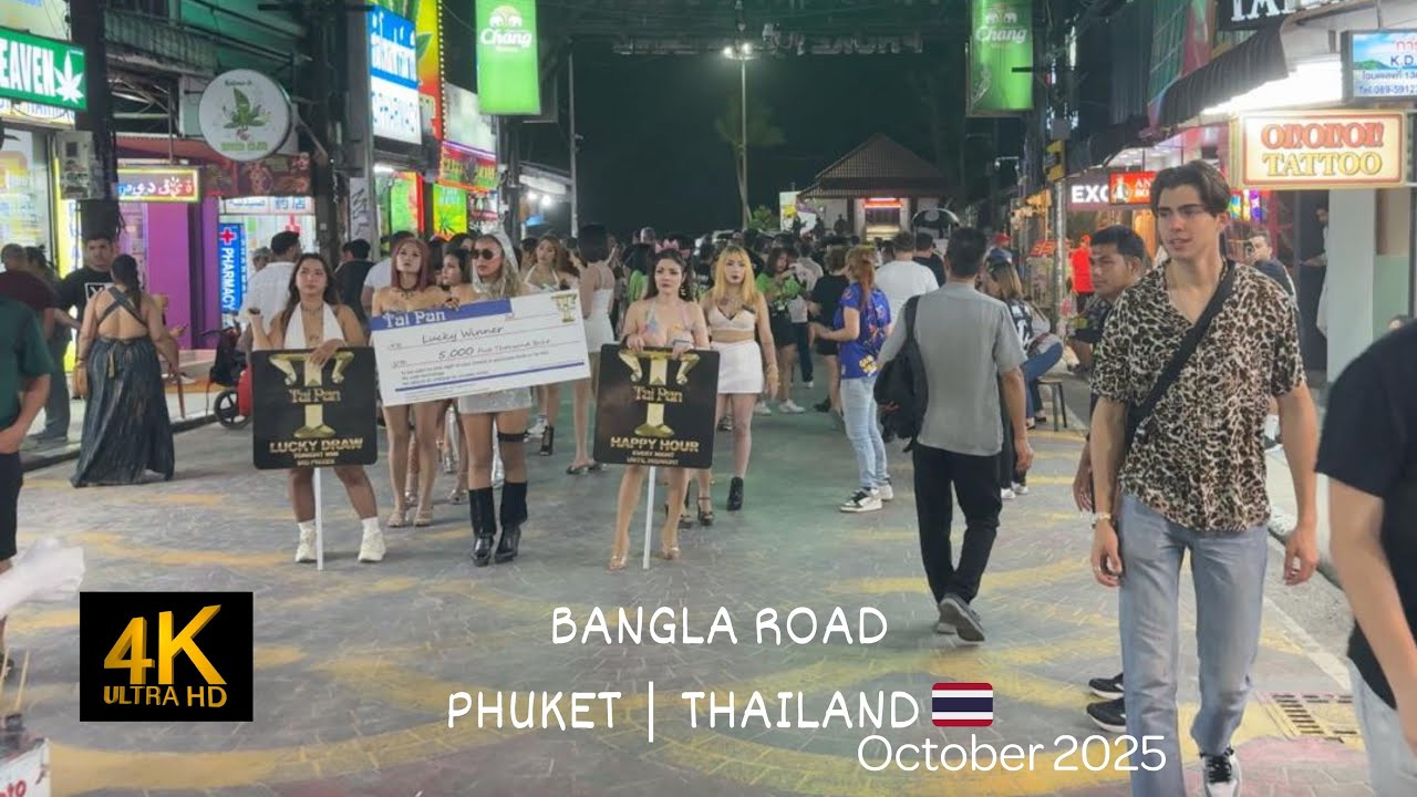 Bangla Road Night Walk 🌃 | Phuket Thailand 2025 | Bangla Road to Patong Beach [4K]