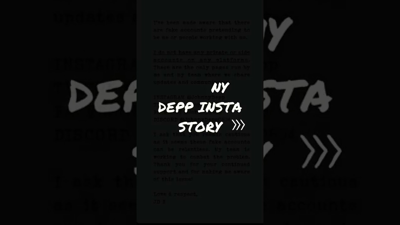 Johnny depp&rsquo;s Instagram story about fake accounts #shorts #viralshorts