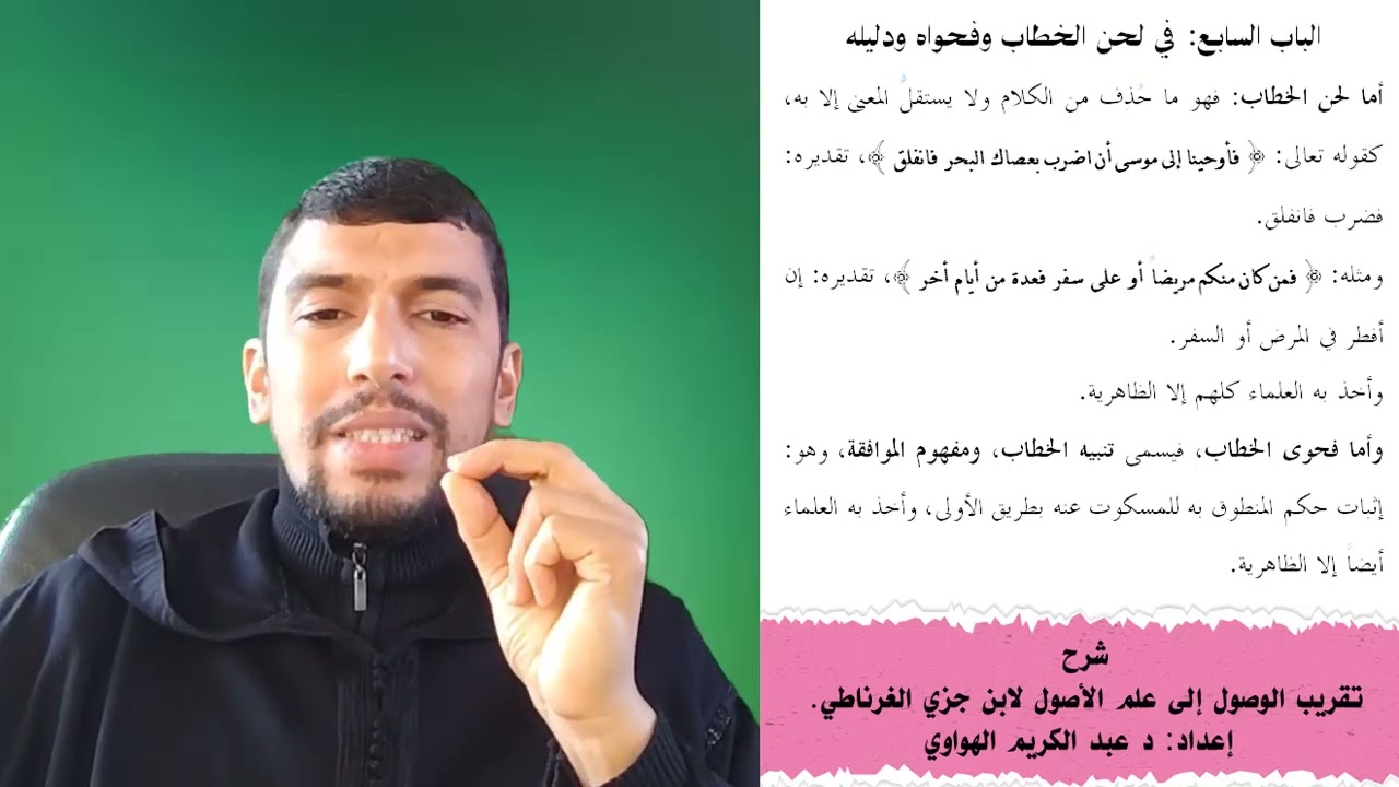 الحلقة العشرون: لحن الخطاب وفحوى الخطاب ودليل الخطاب. شرح تقريب الوصول لابن جزي د عبد الكريم الهواوي