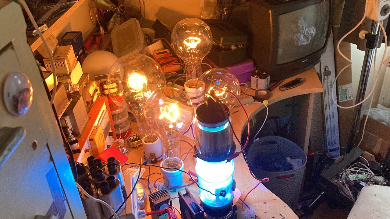 3.5kw of incandescent lamps powered from excitron