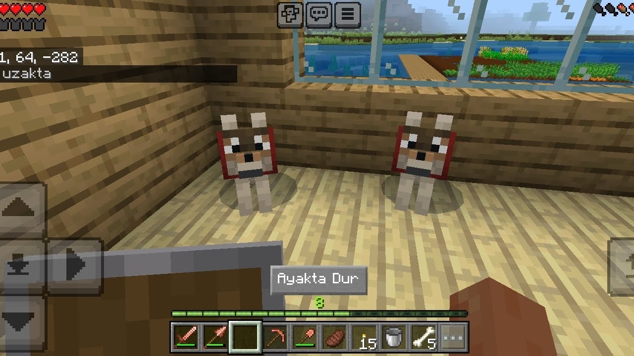 Manicraft survival 4 kurt evcilleştirdim ve köylü evi için odun topladım
