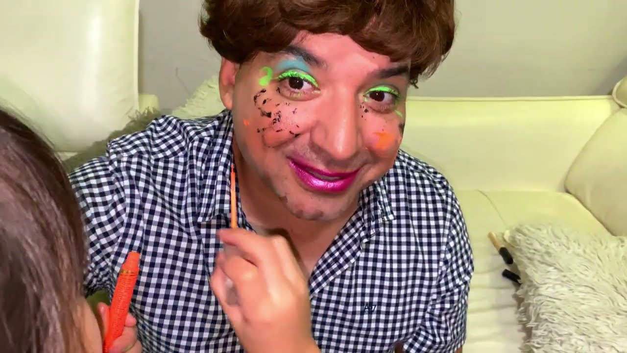 MAQUILLAMOS A PAPA  🤣 LUIS - CARDENAS