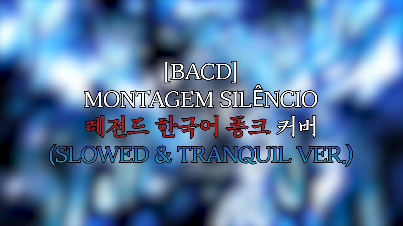 [히포히팝 커버] BACD - MONTAGEM SILÊNCIO (ft. gihobang) [SLOWED & TRANQUILED VER.]