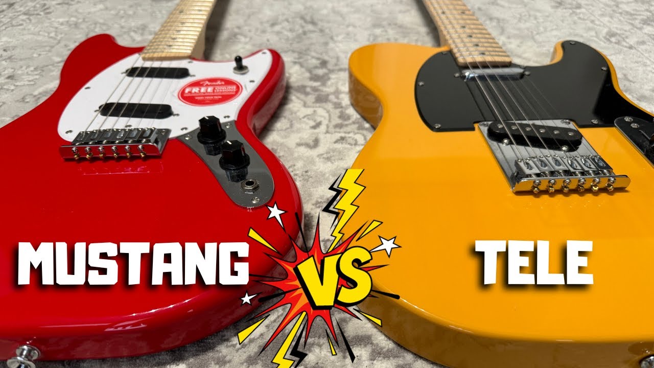 Squier Sonic Mustang vs Sonic Telecaster - Comparison, Sound Demo, Review