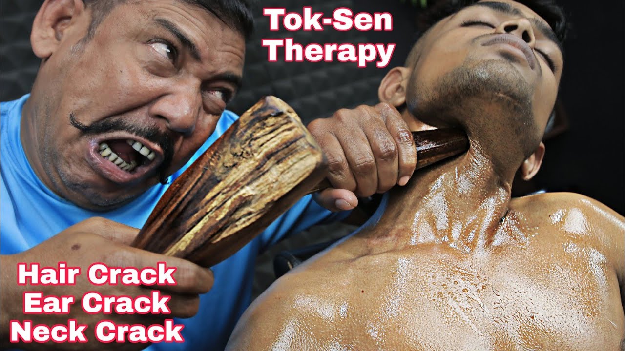 Pain Relief Tok Sen Massage By Asim Barber | Hair Crack Neck Crack Ear Cracking Head Massage ASMR