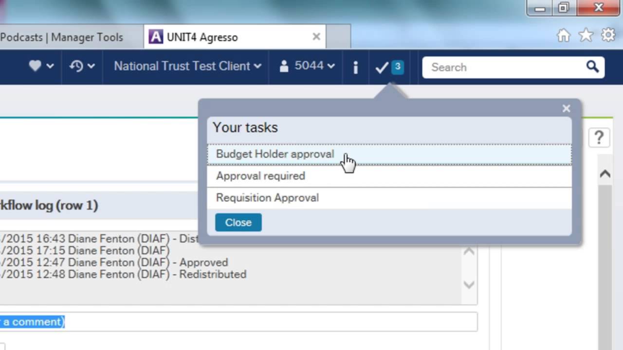 Authorisation in Agresso
