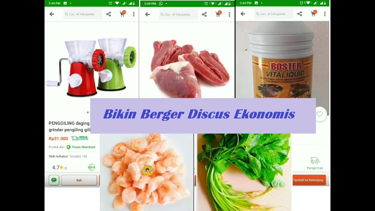 Bikin burger discus pakai penggiling manual, murmer !!!