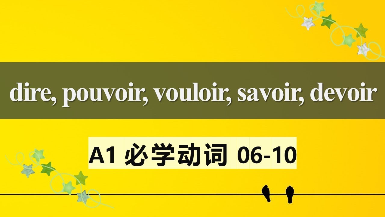 A1法语必学动词 常见用法及动词变位2  dire pouvoir vouloir savoir devoir 06 10